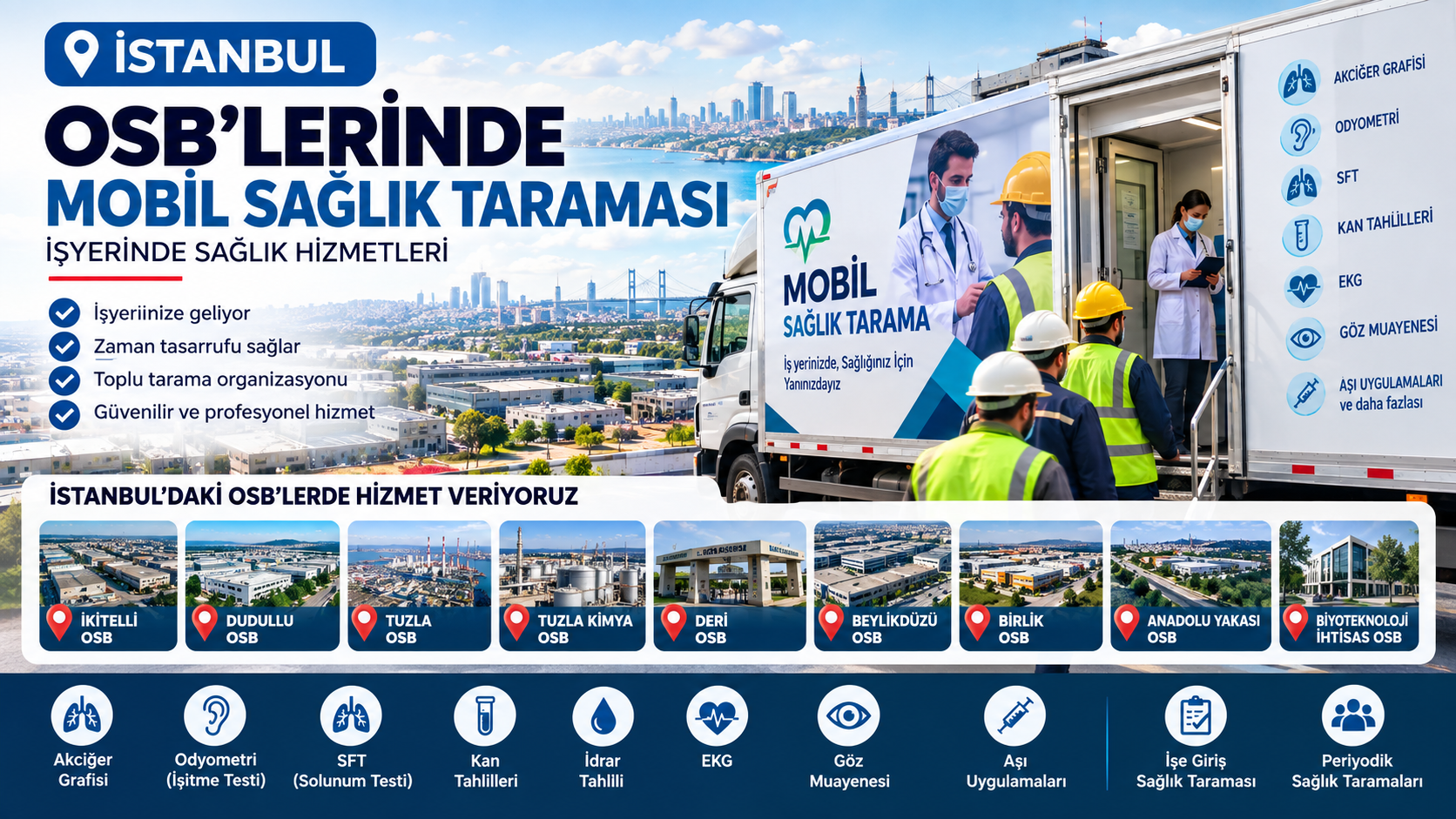İstanbul OSB’lerinde mobil sağlık taraması